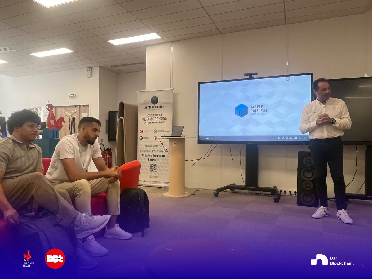 DarBlockchain's tweet photo. Throwback to Le Grand Bain 2026 in Marseille.

8th edition. 70+ exhibitors. 5 Tunisian startups in the room.

Dar Blockchain joined the event alongside our ecosystem Lead @talel_bg, meeting founders, investors and tech teams around new partnerships and market opportunities.

Big thanks to The Dot for managing the Tunisian delegation, and to @LaFrenchTech Aix-Marseille for the event.

A few moments from Marseille.