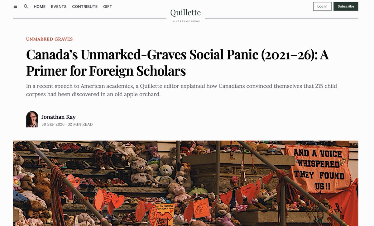 jonkay's tweet photo. my latest for @quillette, adapted from a speech I was asked to give at U Wyoming, on roots of our unmarked-graves social panic
Causes listed: (1) Ignorance of GPR (2) Performative elxn-year penitence by Trudeau &amp; @MarcMillerVM (3) herd instinct of journos
https://t.co/43q70lM3VH https://t.co/Ah0bBAVqq9