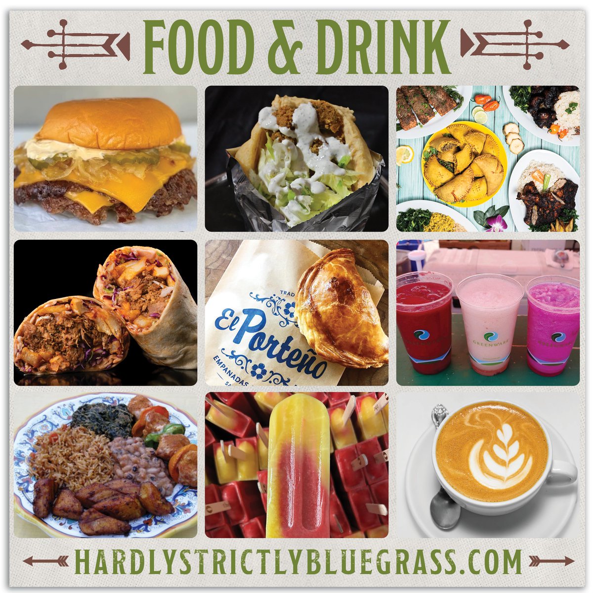 HSBFest's tweet photo. We don't want you going hungry at HSB, so we've lined up a whole lot of excellent vendors with an amazing and delicious range of offerings this year. Check the app or our website for a full list of vendors and locations!
https://t.co/HHi6jcPAVO
#HSB26
#hardlystrictlybluegrass https://t.co/za8i4VV8B8