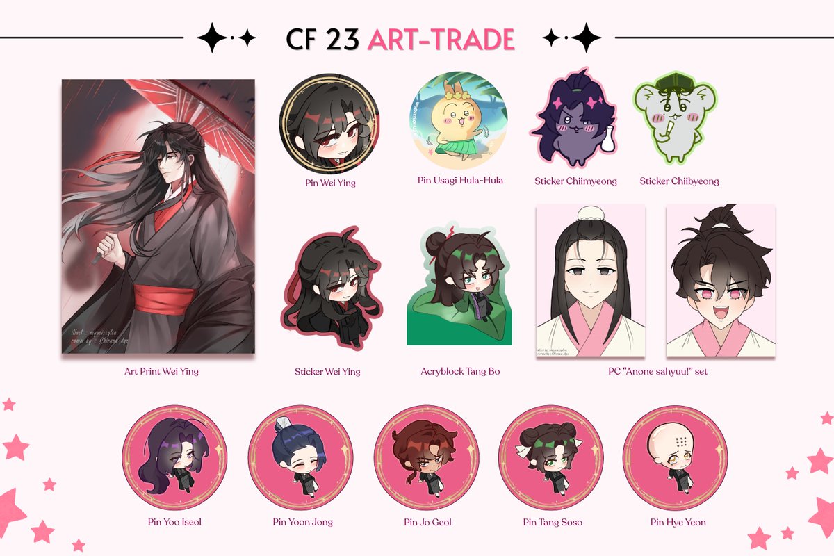 myosissylva's tweet photo. [1/5]

✨ CF 23 ART TRADE OPEN! ✨
feii x @Shienna_dys open art trade buat Comifuro 23! 🎨💖

🎨 Art by me
🛍️ Commis &amp; Handler by ren (@Shienna_dys)

📍 Note:
* Aku ga dateng, ren yg dateng day 1 / Sabtu aja!
* Trade dengan barang setara yach~

Detail👇🏻 https://t.co/4uvib1ULcP