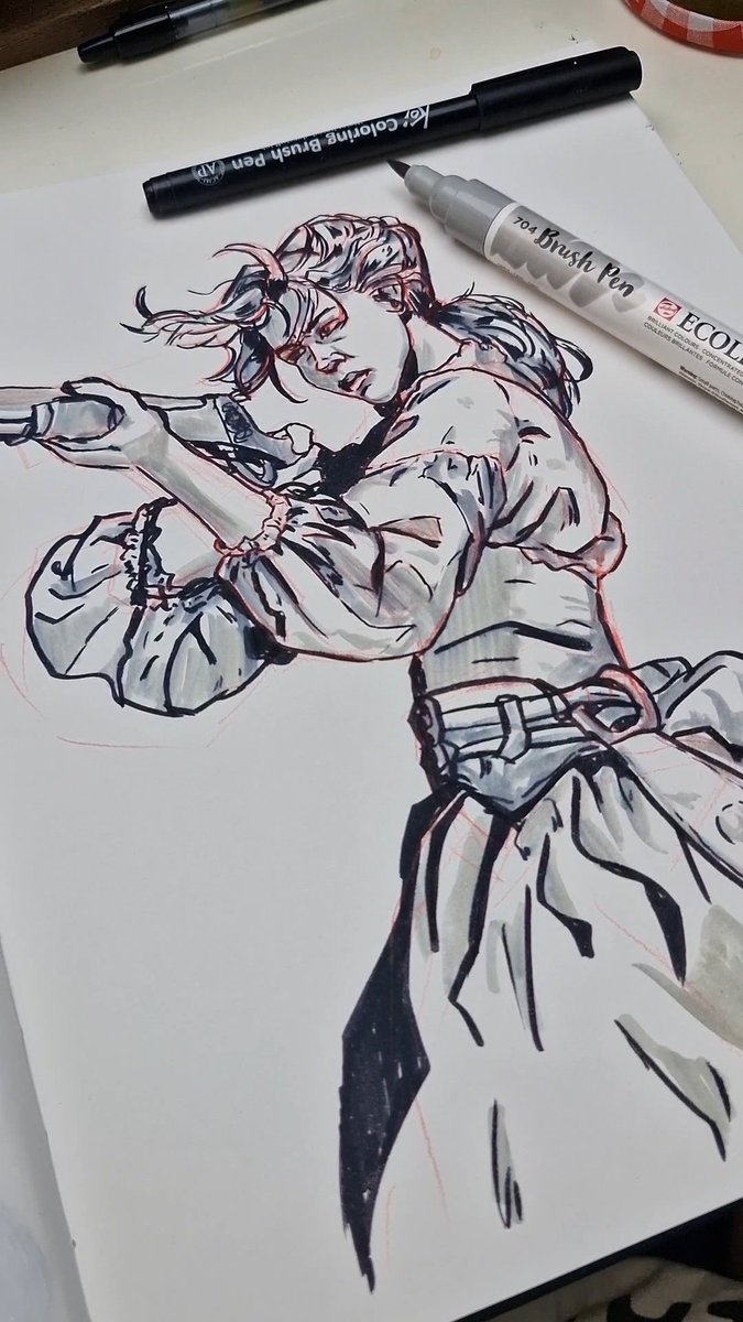 Miromii_'s tweet photo. Having more fun while feeling less sick 🫶❤️‍🔥

#sketches #art #traditionalart #drawing #portrait https://t.co/ZxAQnFFzxj