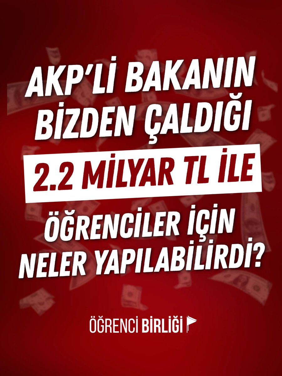 birlikgm's tweet photo. 💸 2.2 MİLYAR TL BİZDEN ÇALINDI!

Bu devasa miktar bizler için harcansaydı neler değişirdi? Çalınan geleceğimizin hesabını hep birlikte yapalım:

💻 70.000 sıra arkadaşımıza eğitim hayatını kolaylaştıracak bilgisayar desteği sağlanabilirdi.

🏢 Her biri 1000 öğrenci kapasiteli 4 devasa devlet yurdu inşa edilebilirdi.