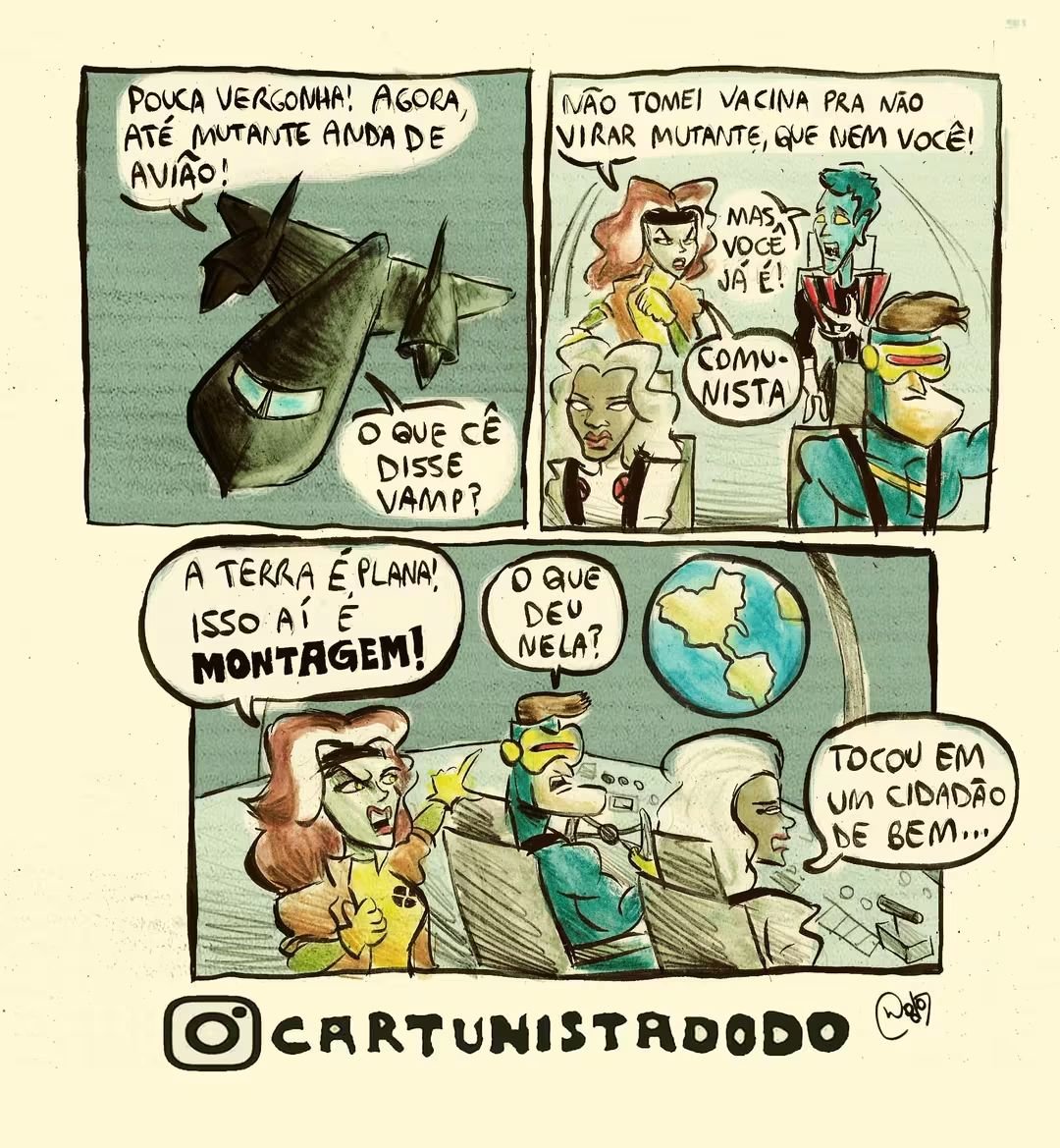 SiteJamesons's tweet photo. Adorei essa charge porque ela mostra o que aconteceria com a Vampira se ela encostasse em um eleitor da família Bolsonaro. https://t.co/MWd2zUjvWr