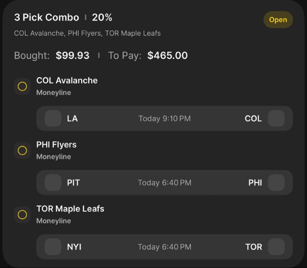 GreenGobss's tweet photo. Three teams, one mission. Don’t suck 🏒🥅💰

https://t.co/m11KQpGOCV

#prizepicks #Gambling𝕏 #WinningWednesday #wnba #moneyline https://t.co/2VCUi9EiNB