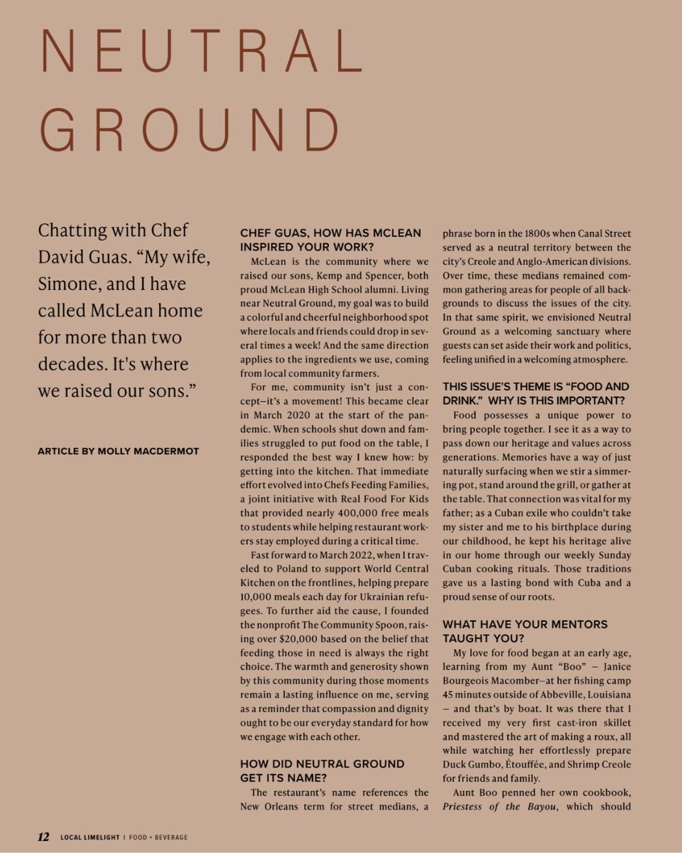 NeutralGroundVA's tweet photo. October “Food &amp; Drink” issue of #McLeanCityLifestyle features @chefdavidguas who reflects on the importance of culinary traditions+community: “Food possesses a unique power to bring people together. I see it as a way to pass down our heritage &amp; values across generations" https://t.co/9gELEbYdSK