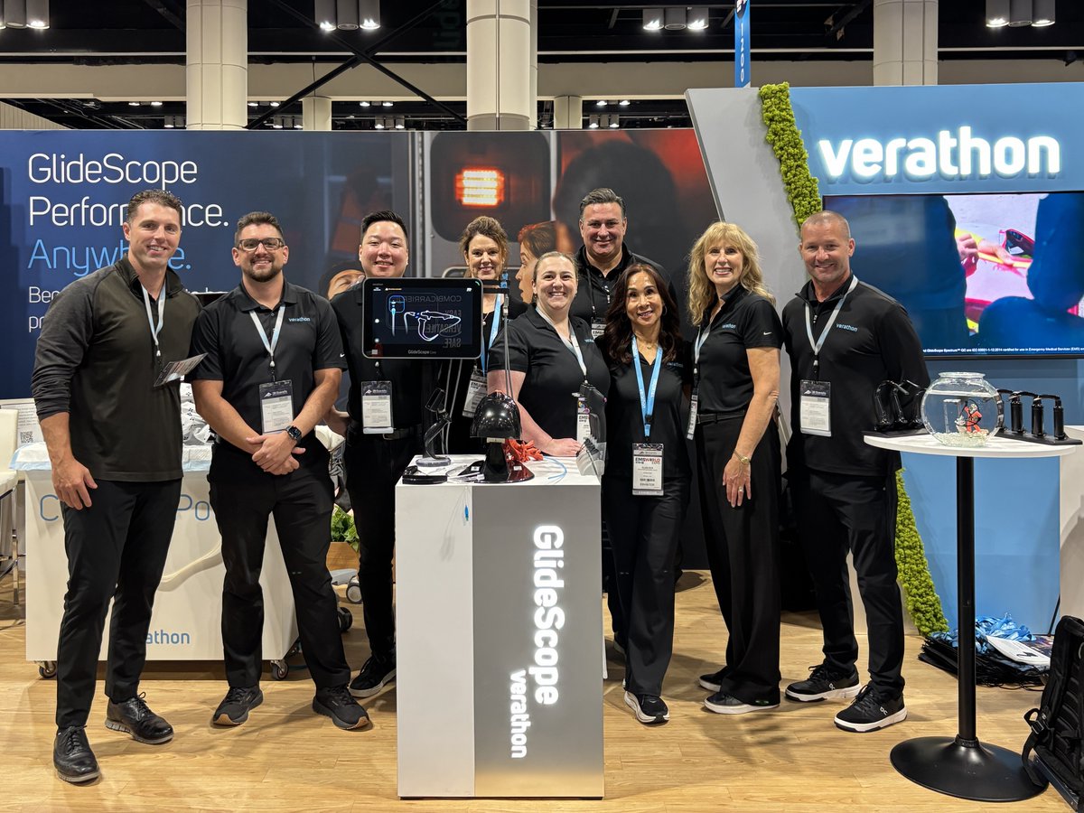 Verathon's tweet photo. We’re here at EMS World! Be sure to stop by Verathon Booth 1412 and meet with our team 👋

#EMSWorldEXPO #GlideScope #Verathon https://t.co/1OBecGQIUR