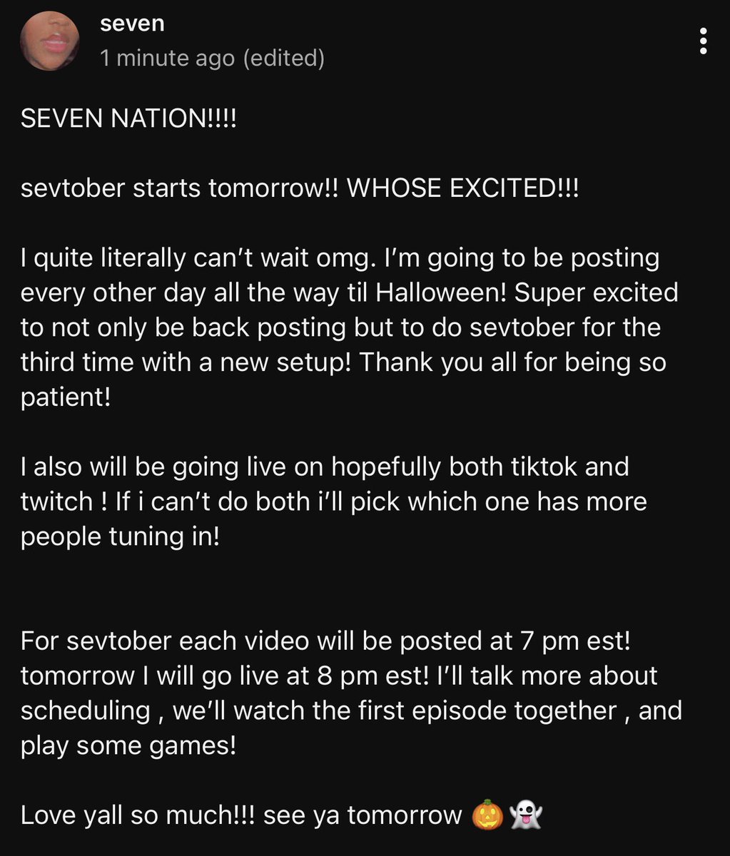 sevvenxo's tweet photo. guess whose back?!? 🎃👻 https://t.co/quyRjIiYJ5