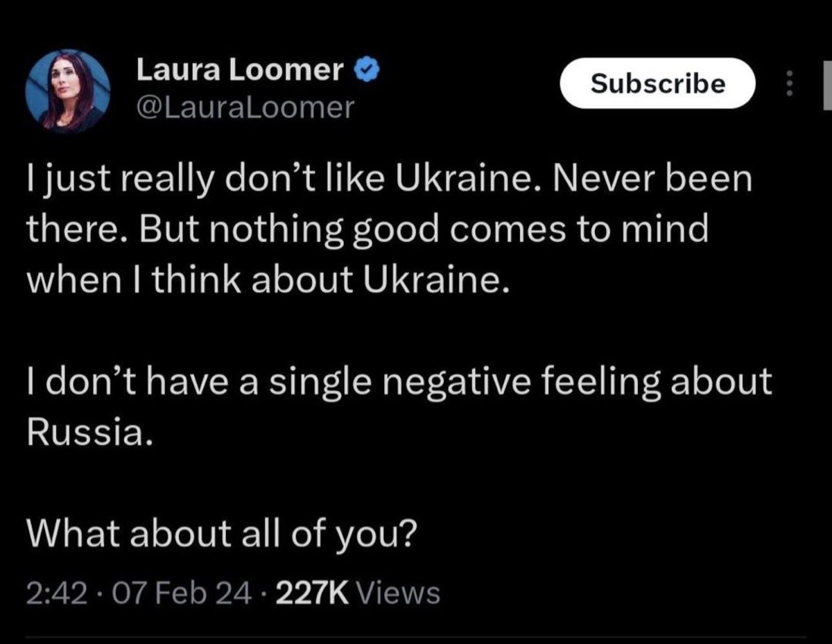 VONTYHEID's tweet photo. @LauraLoomer This whiny cunt got the call… who the hell cares let Russia turn Ukraine into Gaza… you know since it’s not a genocide 😂😂 https://t.co/8HZGhimBJz