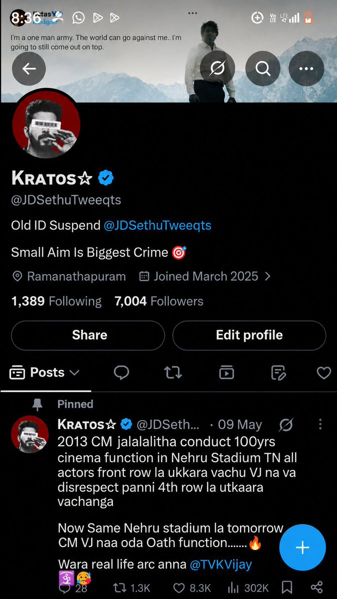 vijay_kuma90193's tweet photo. My thambi old id suspend guys @JDSethuTweets 

Follow new account @JDSethuTweeeets https://t.co/mXC7XbMUBo