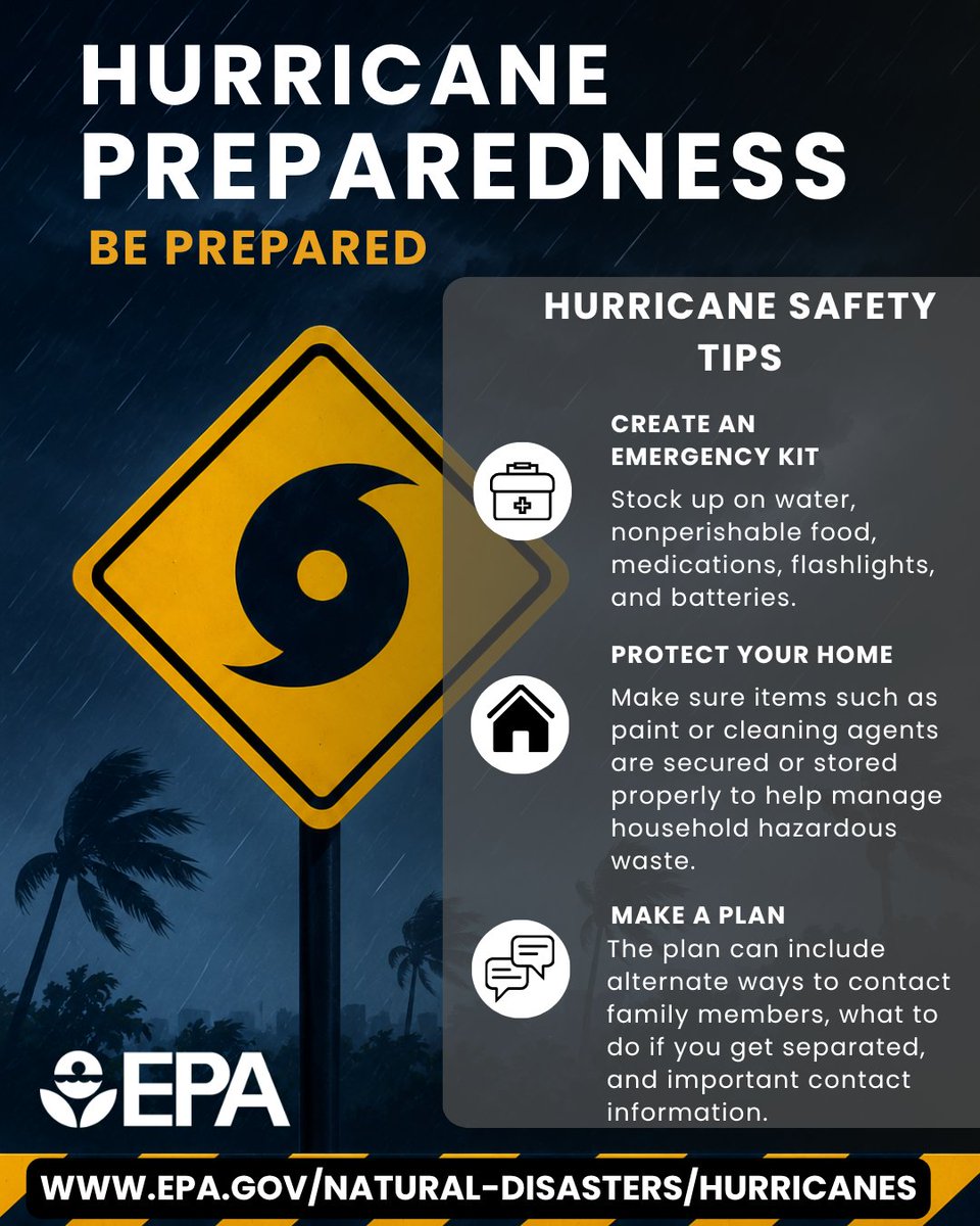 EPAregion6's tweet photo. Don’t wait for a storm to form to start preparing. Build your emergency kit, protect your home, and make a family plan.   

Click here for more information: https://t.co/t7R7gkp5hy 

#NationalPreparednessMonth https://t.co/T2vcahFoeq