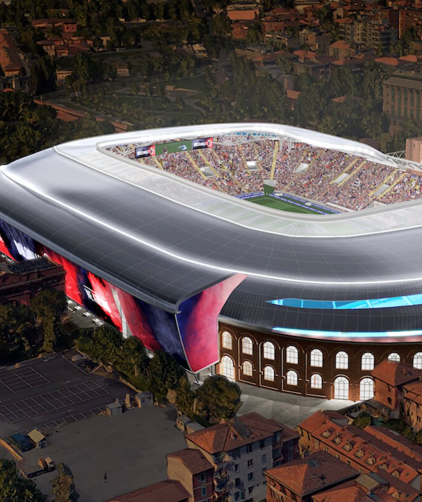 StakeFootball's tweet photo. 🚨🚨| BREAKING: Bologna have officially struck a deal to construct a brand-new stadium by 2031. 🇮🇹

The massive project will be backed by a €𝟯𝟬𝟬 𝗠𝗜𝗟𝗟𝗜𝗢𝗡 investment.

[@SkySport] https://t.co/3fz61SXtRd