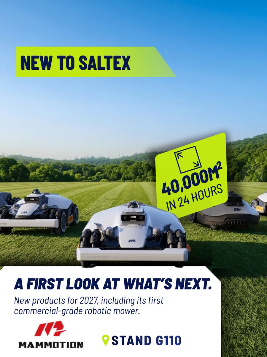 SALTEX_show's tweet photo. Meet @consolidateTurf, @mammotiontech, @AmazoneLtd and @GracoInc at the NEC this November. 

Register free 👉 https://t.co/75R24quTch

See what’s new. Meet the people behind it. Compare your options.

#SALTEX2026 #GroundsManagement #Groundscare #TurfManagement https://t.co/4kDhG0fgAy