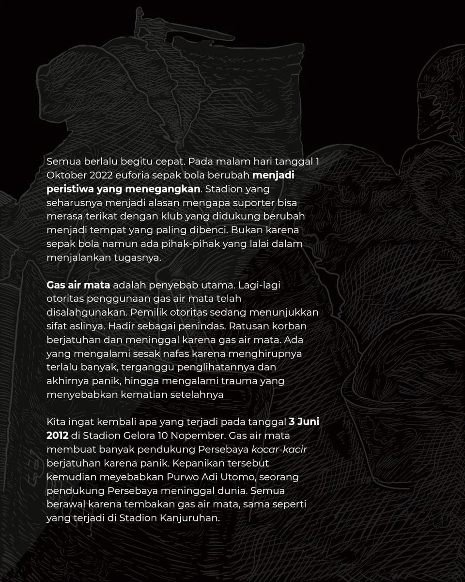 bajolball's tweet photo. UNTUK KESEKIAN KALI, POLISI AKAN MEMBUNUHMU!

#DontStopTalkingAboutKanjuruhan #JusticeFor135 #KanjuruhanMassacre https://t.co/qH119oJZN6