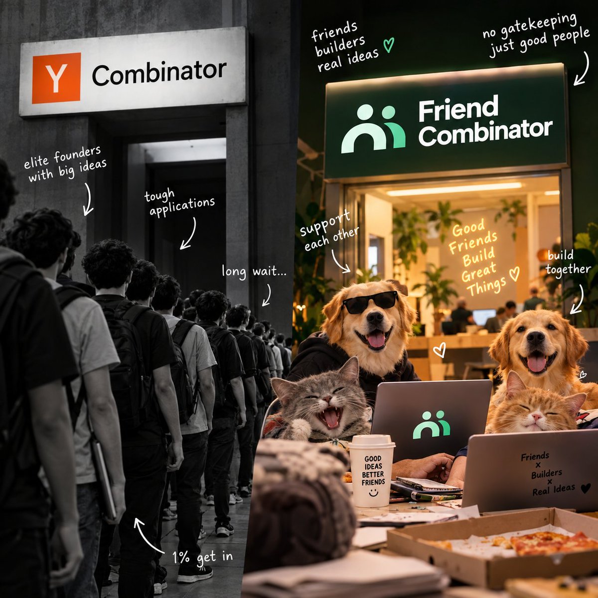 Varshith_code's tweet photo. We made friend Combinator replacing @ycombinator  Directly Fund our Startup grab a meme and a digital Badge of Contribution 

Link in comments https://t.co/sbLrfScMWX