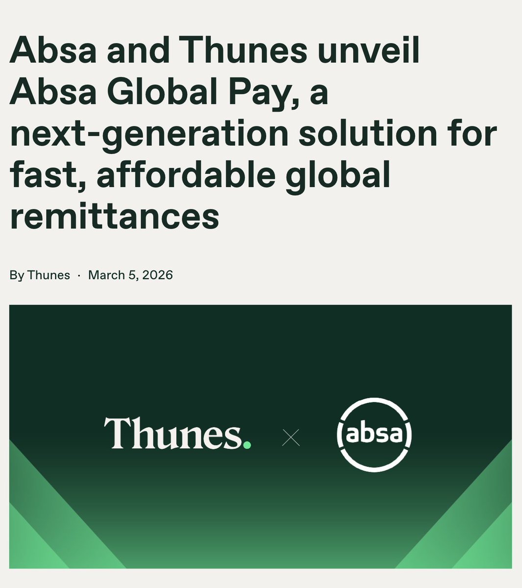 ChartNerdTA's tweet photo. You can't make this shit it up.. 

Ripple Treasury 🤝 SWIFT
Ripple 🤝 ABSA Bank
Ripple 🤝 Thunes 

SWIFT 🤝 ABSA Bank 
Thunes 🤝 ABSA Bank 
SWIFT 🤝 Thunes 

Here we are, full circle ⭕️. https://t.co/PbAEI78DTY
