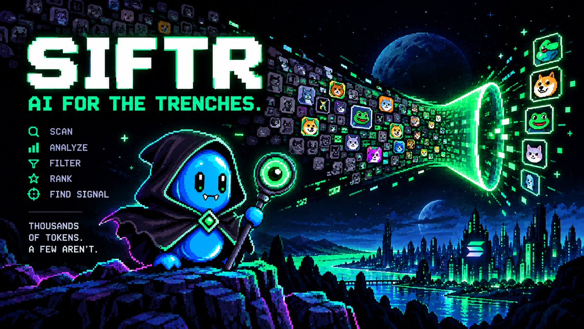 siftr_ai's tweet photo. Thousands of tokens.

Millions of transactions.

Endless noise.

One agent filtering it all.

SIFTR

AI for the trenches.

$SIFTR https://t.co/7SPgSJGCPo