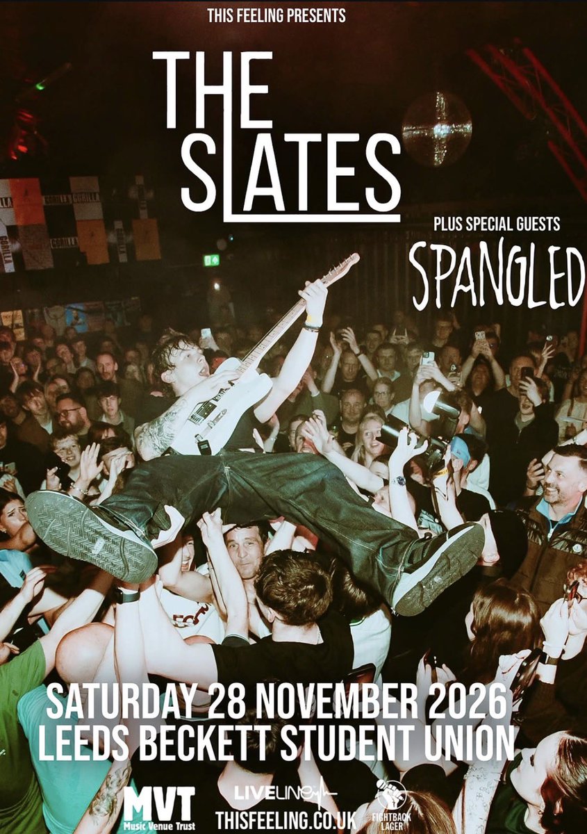 _TheSlates's tweet photo. We are pleased to welcome @Spangledband to our November headliner @LeedsBeckettSU!

We are still looking for an opener so let us know who you want to see!

Tickets still available https://t.co/gBHEHCSVfZ