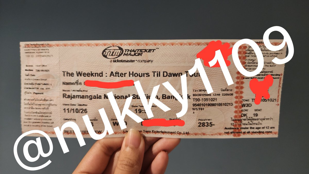 nukky1109's tweet photo. WTS ด่วนๆ ไปไม่ได้แล้วค่ะ

📅วันที่ 11 ตุลาคม
💸โซนมุมมองจำกัด W3D
💸 3000฿ ซื้อต่อจากเพื่อนมาอีกที มีบัตรอ่อน+ใบมอบอำนาจพร้อมเขียนชื่อ

📌นัดรับได้วันที่ 4 ที่พารากอนหรือฟิวเจอร์ dm ได้เลยค่ะ🙏
#TheWeeknd 
#TheWeekndLiveinBKK
#TheWeekndLiveInBangkok 
#AfterHoursTilDawnTourBKK https://t.co/7yujWi0dKi