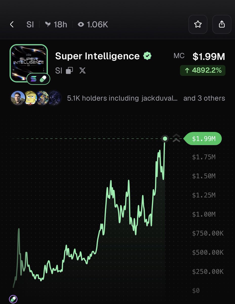 PumpfunEco's tweet photo. Super Intelligence $SI is now trending on the Pumpfun app! https://t.co/zldXeQ9SgD