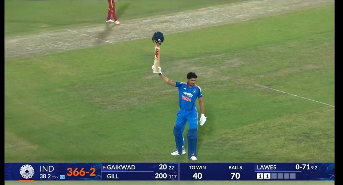 dilemma_cric's tweet photo. He is here to stay &amp; smash records 
Well done #SubhmanGill 
#India 
#INDvsWI #ODI #Guwahati https://t.co/rioGAggK7q