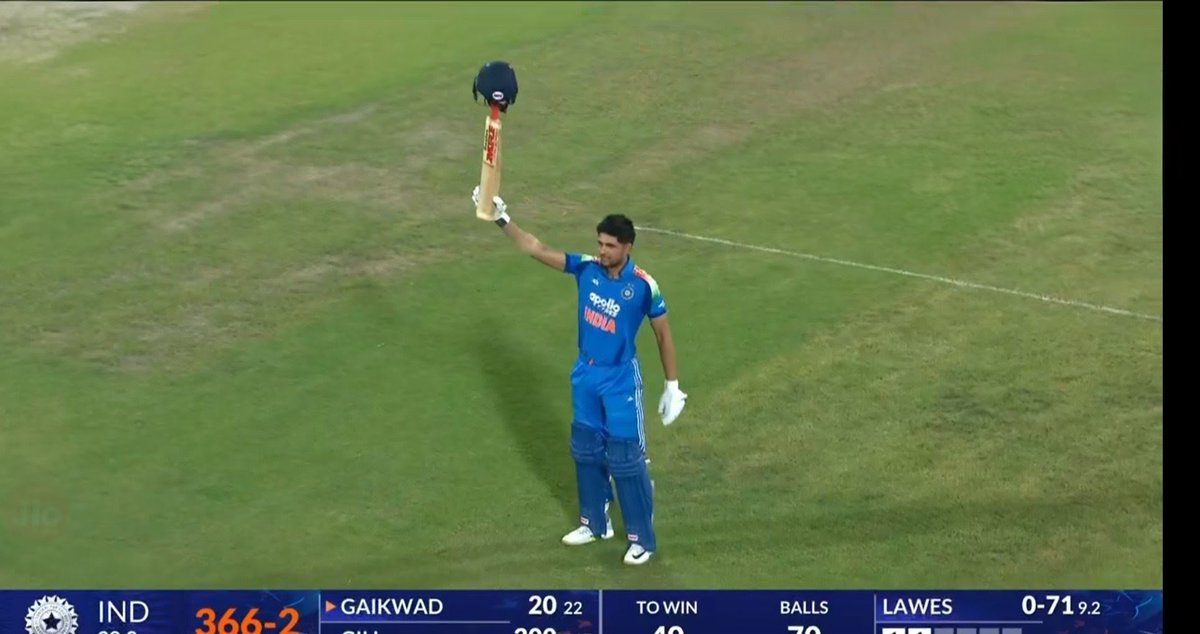 dilemma_cric's tweet photo. He is here to stay &amp; smash records 
Well done #SubhmanGill 
#India 
#INDvsWI #ODI #Guwahati https://t.co/rioGAggK7q