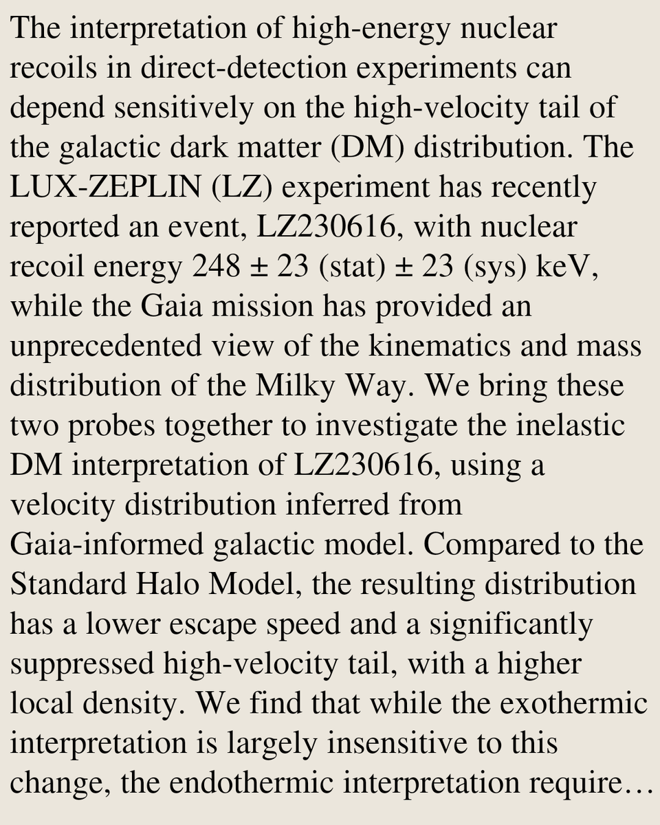 HEPPhenoPapers's tweet photo. GAIA meets LZ: a high velocity tail-tale sign for dark matter

Anirban Das, Subhabrata Majumdar, Manibrata Sen, Amogh Srivastav
https://t.co/wf4US3nxP9 [𝚑𝚎𝚙-𝚙𝚑 𝚊𝚜𝚝𝚛𝚘-𝚙𝚑.𝙲𝙾] https://t.co/eqSYSUh8nx