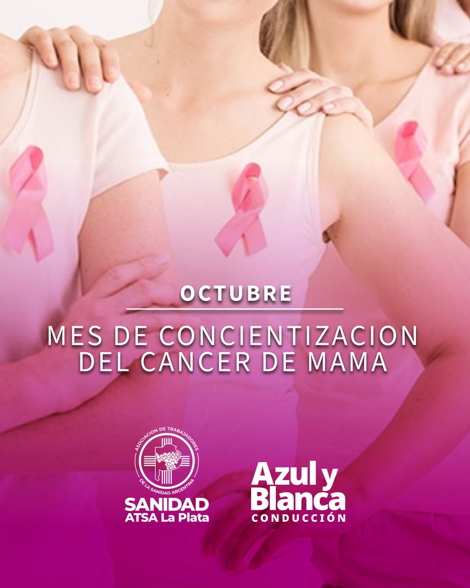 ATSALaPlata1's tweet photo. 📅Octubre Rosa🎀: Prevención y cuidado de la salud Mamaria #AtsaLaPlata #MesRosa #CancerDeMama #Prevencion https://t.co/cF0Ns4gEHI