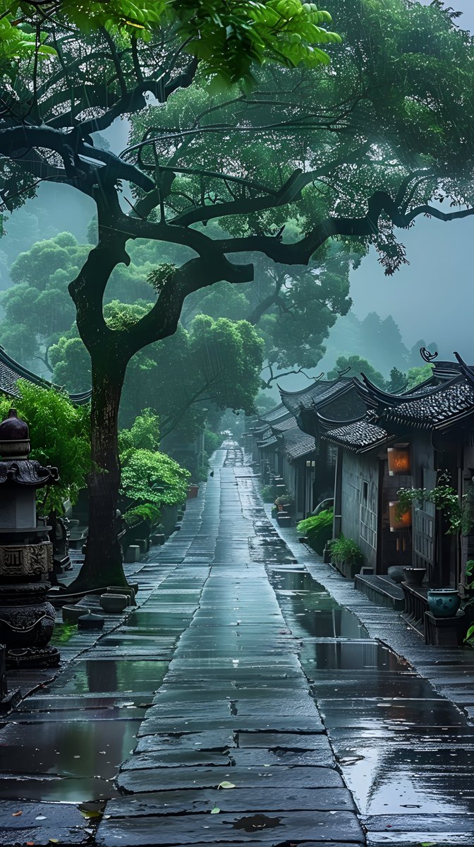 elizaabel_1_e96's tweet photo. In this misty scene, [霖] showers moisten the ground, I [抠] a small damp spot gently, the [沾] water on my fingers feels fresh, as I [揽] the soft breeze wrapping around me slowly. https://t.co/3mMYn7p3d7