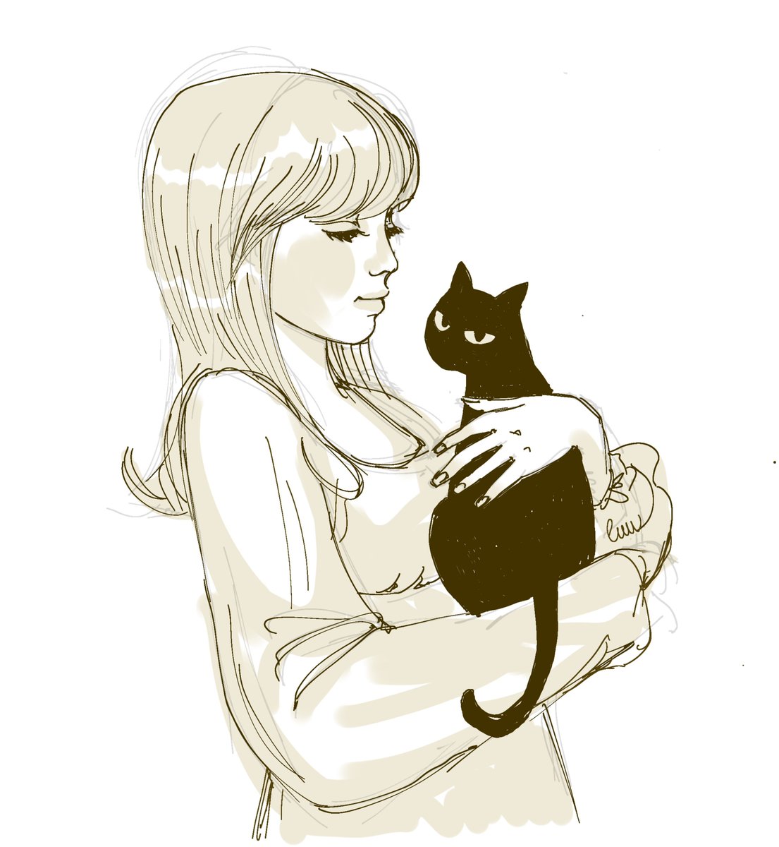 luwoeu's tweet photo. pattie and her evil cat george https://t.co/JtOlZvQWDY
