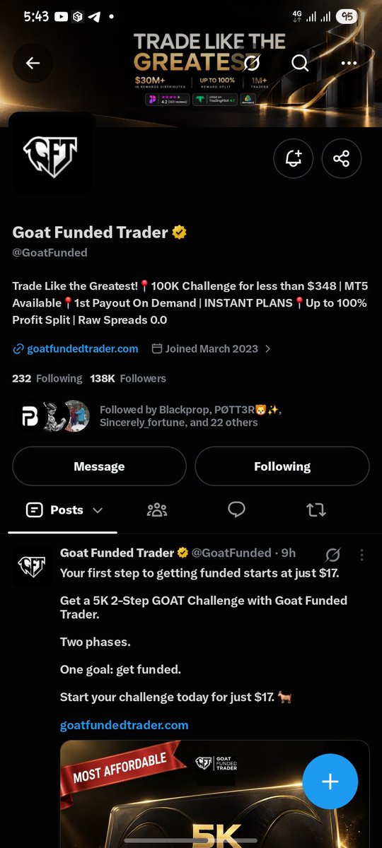 Tobiforex1's tweet photo. @Kelvintalent_ @GoatFunded @EdwardXLreal @Techriztm Done sir God let me be lucky 🙏 https://t.co/Y6mCfjUqd8