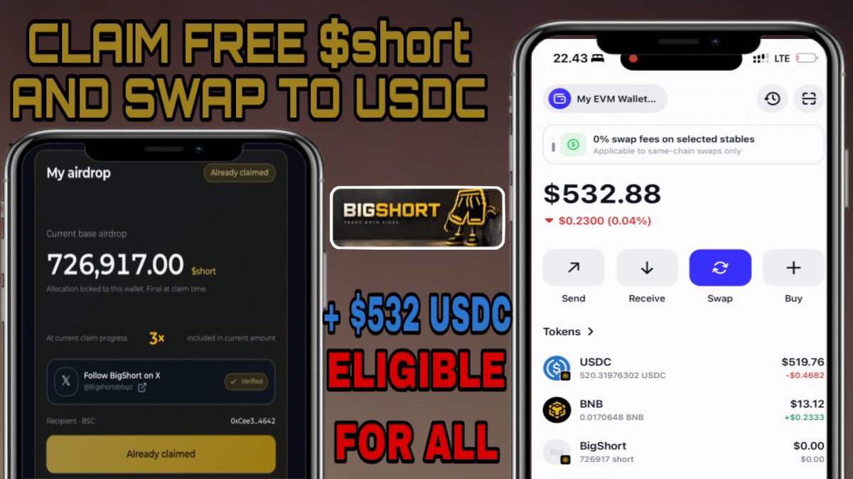 SafyWallet's tweet photo. 🚀INSTANLY AIRDROP
CLAIM AIRDROP FOR ALL USERS✅

🔗 CLAIM LINK: https://t.co/NDtwhLwqD8

▶️ HOW TO CLAIM VIDEO
https://t.co/BczlTJ4h2s https://t.co/OYh1gSqMbc