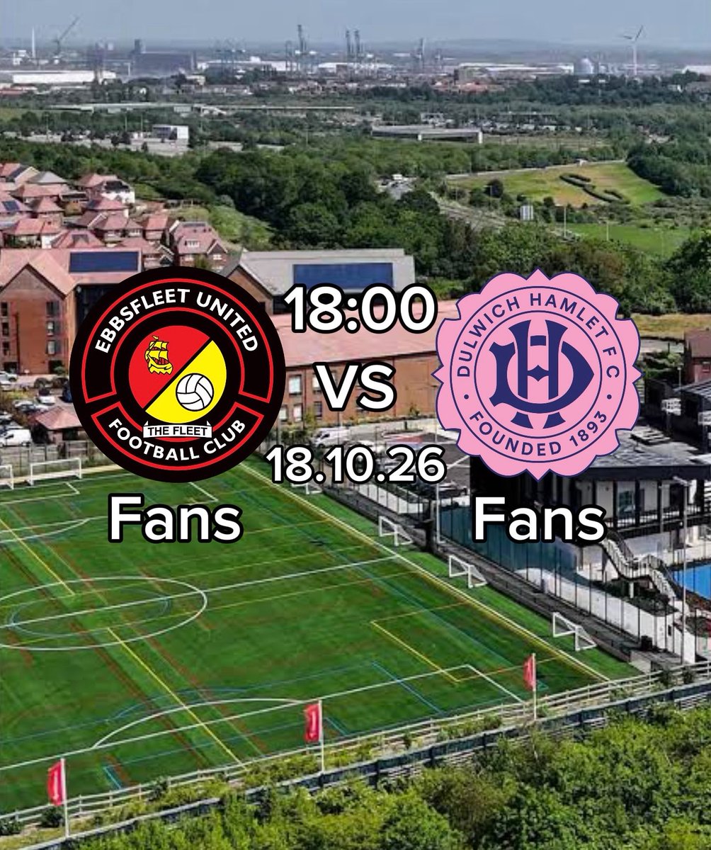 EUFCSupporterFC's tweet photo. ‼️⚽️FIXTURE ANNOUNCEMENT⚽️‼️

@EUFCSupporterFC will be taking on @DHFCSupporterXI on 18/10/26 at Weldon Wellbeing Pavilion.

Be there to support the boys against The Hamlet!🔴⚪️

⏰ 6:00pm
🆚 @DHFCSupporterXI
🏟️ Talbot Ln, Ebbsfleet Valley, DA10 1AZ https://t.co/CGc1U1hu3o