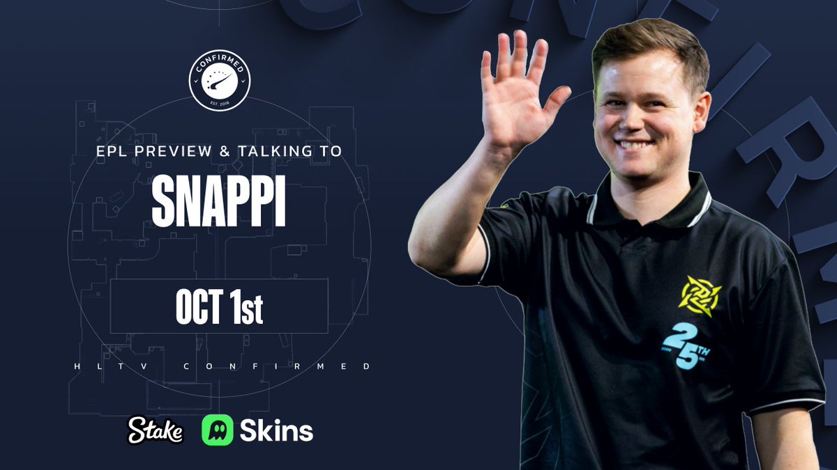 HLTVconfirmed's tweet photo. 👋 @SnappiCSGO is returning to the show tomorrow at 19:00 CEST!

- Snappi's time on NIP and what's next 
- Previewing ESL Pro League
- Envy re-enter Counter-Strike
&amp; much more!

Watch us on Kick | @Stake
📺 https://t.co/9QpnbJZ7ws https://t.co/qNYrdEt9Yy