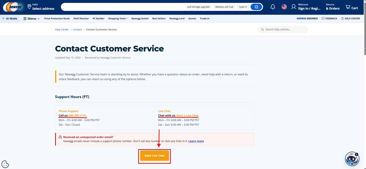 NeweggService's tweet photo. @Isucceed @Newegg Hi @Isucceed, I'm sorry your item arrived looking opened. We do have live chat and phone support after you click "Help Center" on our website (screenshots attached). 

Could you DM me your order number and a clear photo of the serial label on the product so I can look into this? https://t.co/Pyd1Gz3WUS