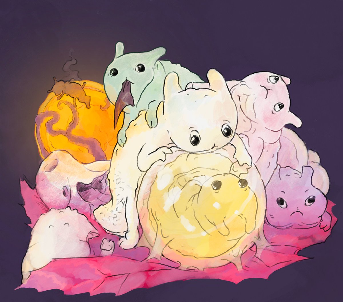 GenrihVolf's tweet photo. Survivor and Monk (the rest were baked in the sun)

#rainworldfanart #rainworld https://t.co/RChy4BcEXb