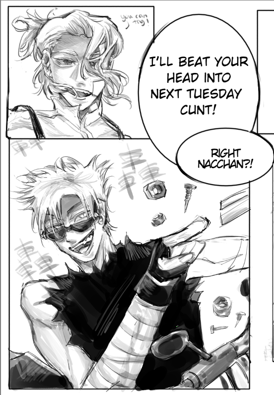 4urunatsu's tweet photo. ch132 missing scenes #bachiart #kagurabachi https://t.co/O4FWfBaBL6