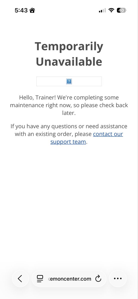 DropoutMatty's tweet photo. @pokemondealsuk Wouldn’t load the item then kicked me out now I’m 7hrs in the queue no point even trying https://t.co/voi6EQmOLf