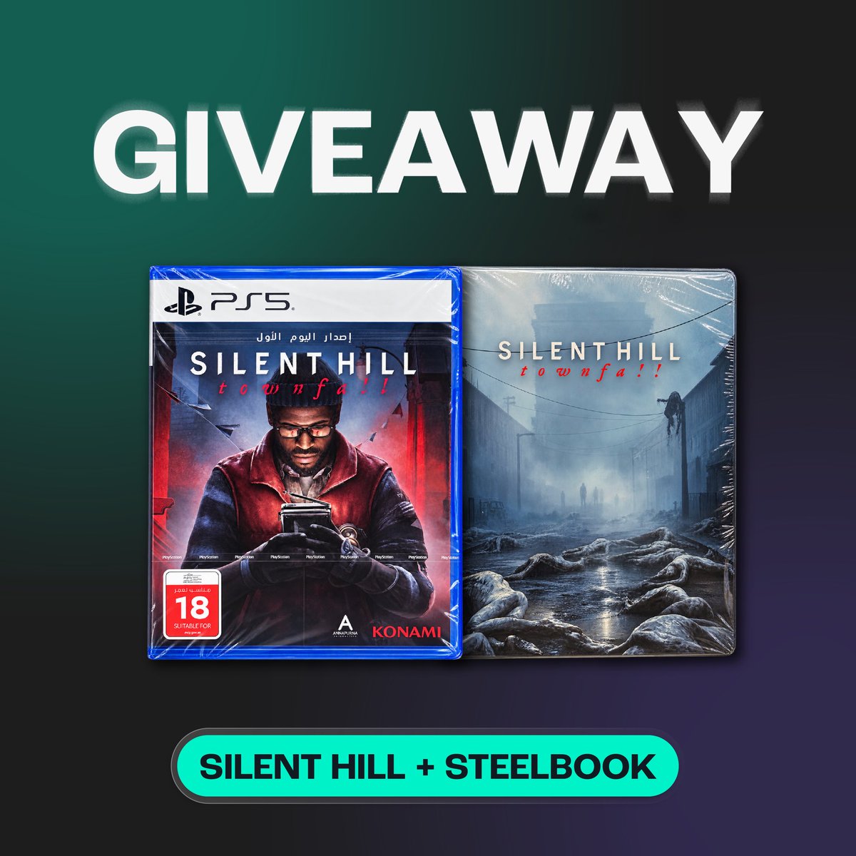 GetSiin's tweet photo. 🎁 ما فزتوا في المسابقة الأخيرة؟ عندكم فرصة ثانية! 👀🩵

ادخلوا السحب على Silent Hill: Townfall – Day One Edition مع Steelbook 🎮

كل اللي عليكم:
✅ تابعوا حسابنا @getsiin
✅ سوّوا ريبوست
✅ حطّوا 🩵 في الكومنت

📅 آخر موعد للمشاركة: 6 أكتوبر

بالتوفيق للجميع! 🩵

تطبق الشروط والأحكام