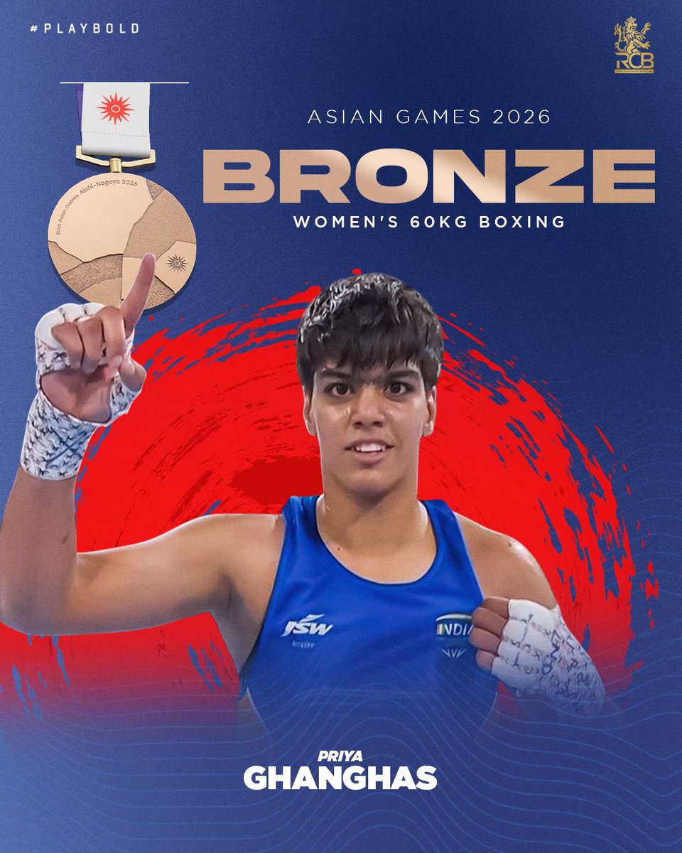 RCBTweets's tweet photo. 🥉 𝗣𝗿𝗶𝘆𝗮 𝗚𝗵𝗮𝗻𝗴𝗵𝗮𝘀 fights her way to bronze in Women's 6️⃣0️⃣kg Boxing. 🥊

🥉 𝗞𝗮𝗽𝗶𝗹 𝗣𝗼𝗸𝗵𝗮𝗿𝗶𝘆𝗮 lands bronze in Men's 9️⃣0️⃣kg Boxing. 🥊

🥉 𝗦𝘂𝗻𝗶𝗹 𝗞𝘂𝗺𝗮𝗿 grapples his way to bronze in Men's Greco-Roman 8️⃣7️⃣kg. 🤼 https://t.co/QPDC2s157g