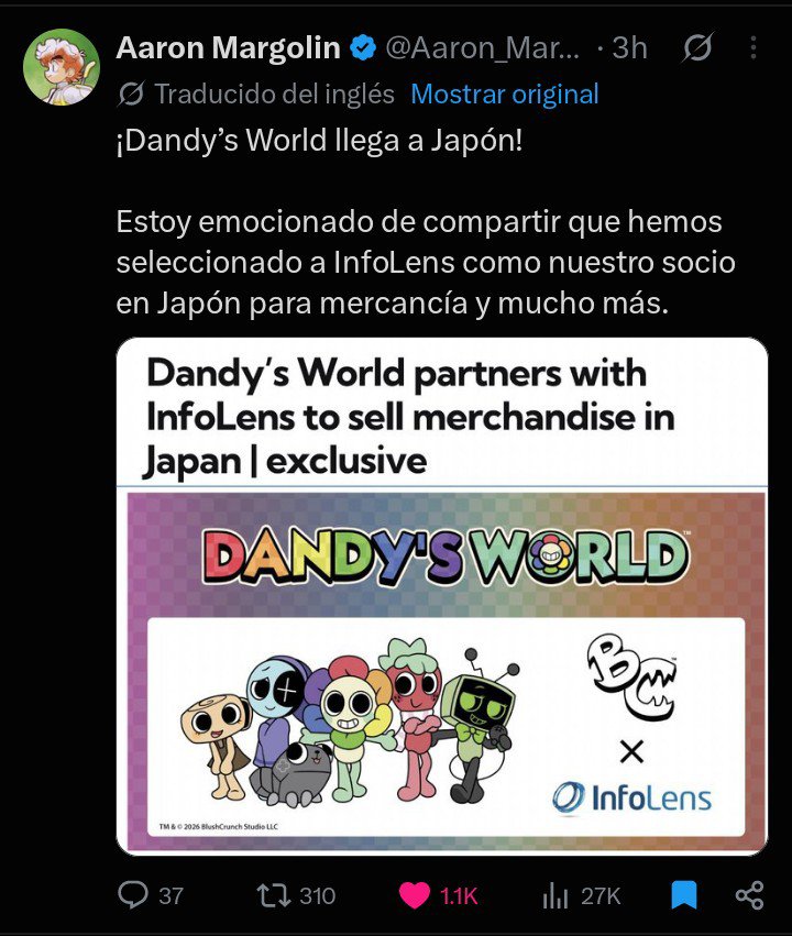 JohnathanM37912's tweet photo. Que bueno que @Aaron_Margolin nos mostró lo que se viene en DANDYS WORLD y que bueno que cada día más el juego se hacé más popular https://t.co/tjcUgbOahw