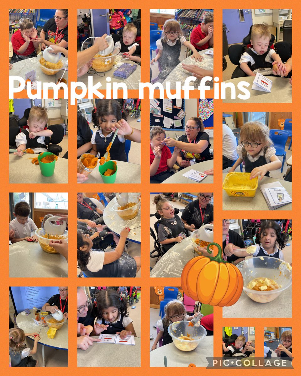 YsgolHenFelin's tweet photo. We made some delicious, spiced pumpkin muffins today. We used our symbols to support our exposure to and use of descriptive language throughout #YHFENFYS #Nonspeakingday https://t.co/n46K3x45AR