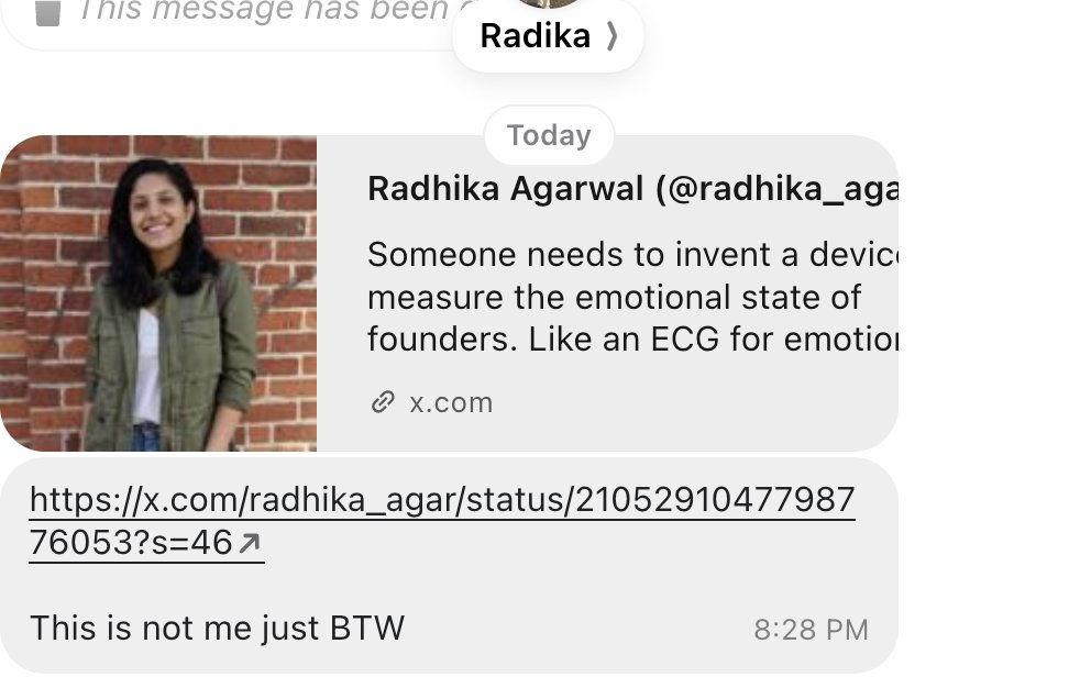 BadCapitalVC's tweet photo. @radhika_agar you caused a real stir for @radika_agarwal https://t.co/Yz3Gmgwqfp