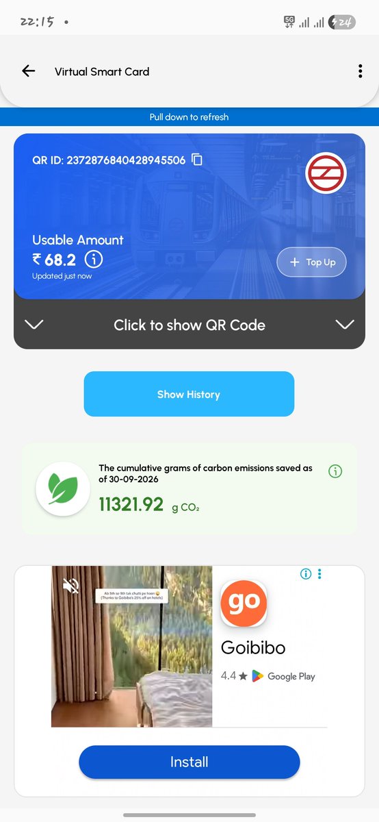 VISHALT43343906's tweet photo. @OfficialDMRC But further this, i am unable to travel through dmrc app virtual card, bcoz amount is not updated. Total amount in my card is 68.2 rs still show error. I will never recharge until dmrc solve my problem. I don't get discount on qr ticket that i got on card https://t.co/avdxqtWiSW