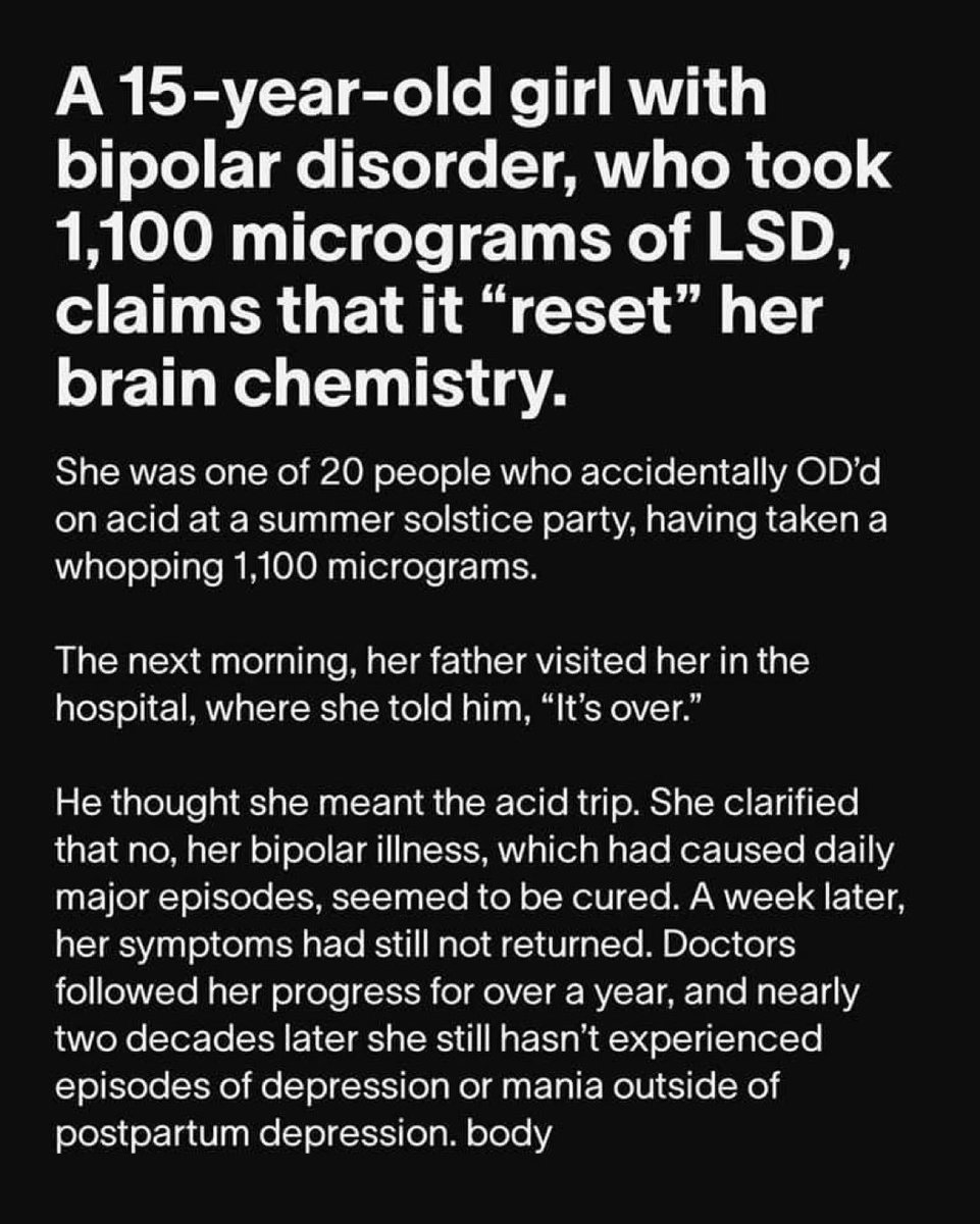 jamessmiths07's tweet photo. one secret trick your psychiatrist doesn't want you to know about
#Drugstwt
#psychedelics
#lsdtwt
#Shroomstwt https://t.co/9pWnqxyXi7