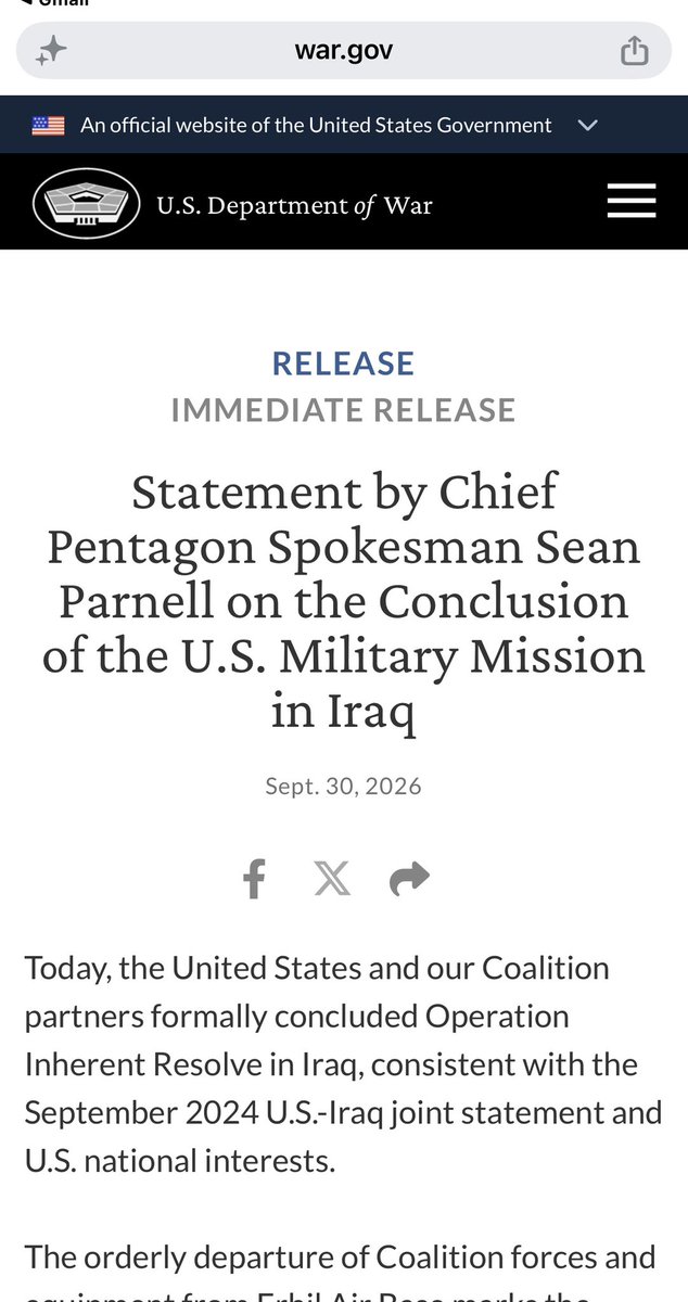 CryptoNewsFlash's tweet photo. Finally! Wonderful news! 🇺🇸🇮🇶
🗞️ https://t.co/6ID3vxvgpG
#iraq #iraqi #war #usmilitary #operationInherentresolve https://t.co/LZ2oGJO3Ai