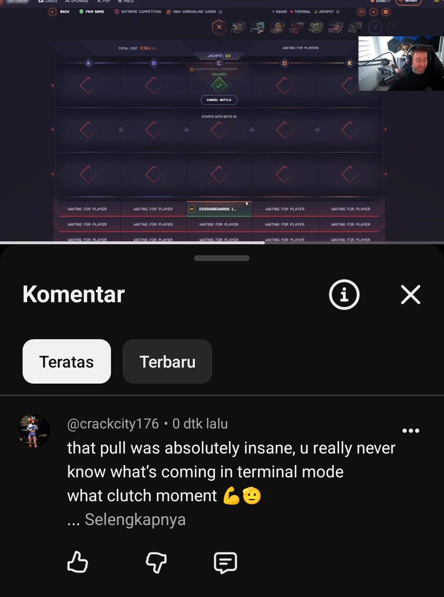 CRACKC1TY's tweet photo. @ExodiaSecret terminal guy, i never play on terminal because idk what the pull on the last cases😂😂😂 https://t.co/IFUomnTY6u