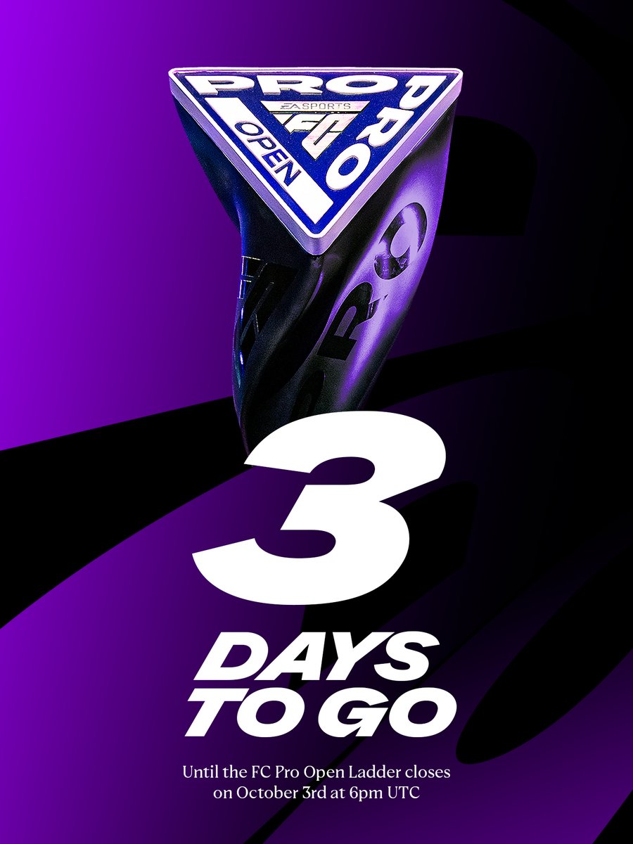 EASPORTSFCPro's tweet photo. Who will top each region? 🌍

We're into the last few days to play in the #FCPro Open Ladder!

Reach Division 5 in #FC27 and compete for your chance to make it through to the next stage! 👊 https://t.co/Q8STg8zlBn