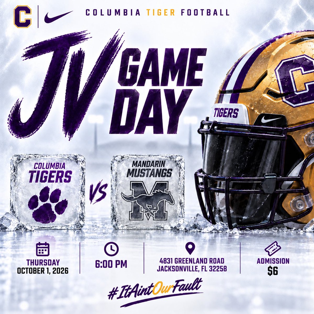 CHSTigerPride_'s tweet photo. Our JV Tigers finish their season tomorrow on the road! One more opportunity to represent the Purple & Gold and finish strong. ๐
๐
#ItAintOurFault #OwnYourIMPACT @TMobile #FN5GL #Entry https://t.co/Il1m7kRjw4