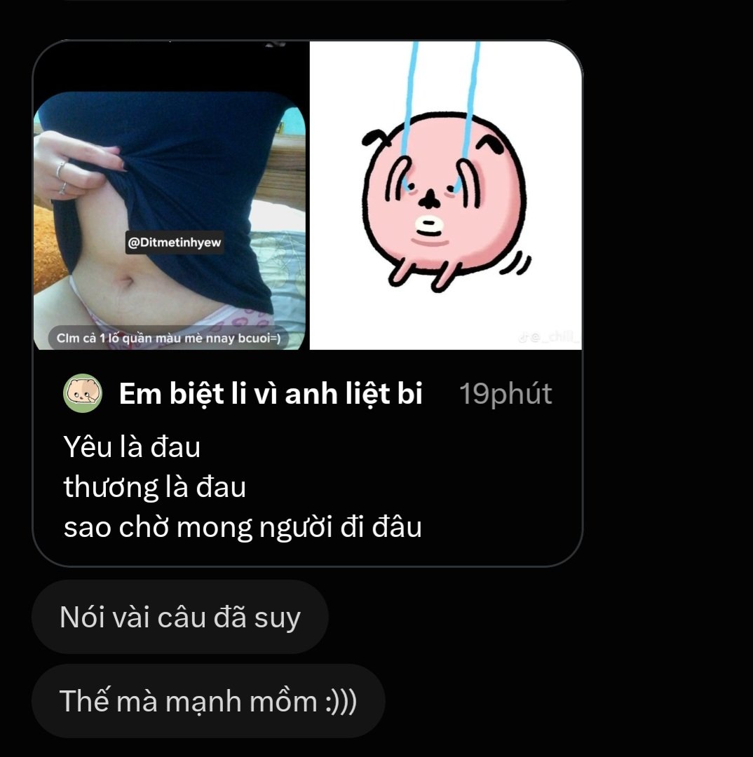 Dmetinhyew's tweet photo. Đấy dm dễ yếu lòng,cmay tự tránh bố ra đi https://t.co/B7yPpuBhCh