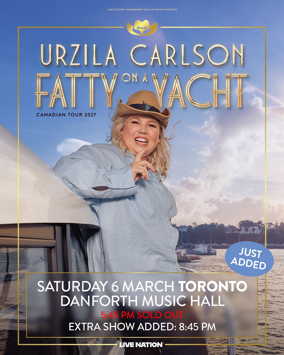 TheDanforthMH's tweet photo. LATE SHOW ADDED: @urzilacarlson has added a late show of her Fatty on a Yacht tour in Toronto! 

Get your tickets now! https://t.co/uDS6RrPUji https://t.co/H9dmtCtjfW